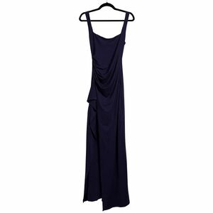 Elegant Navy Blue Evening Formal Wedding Guest Gown